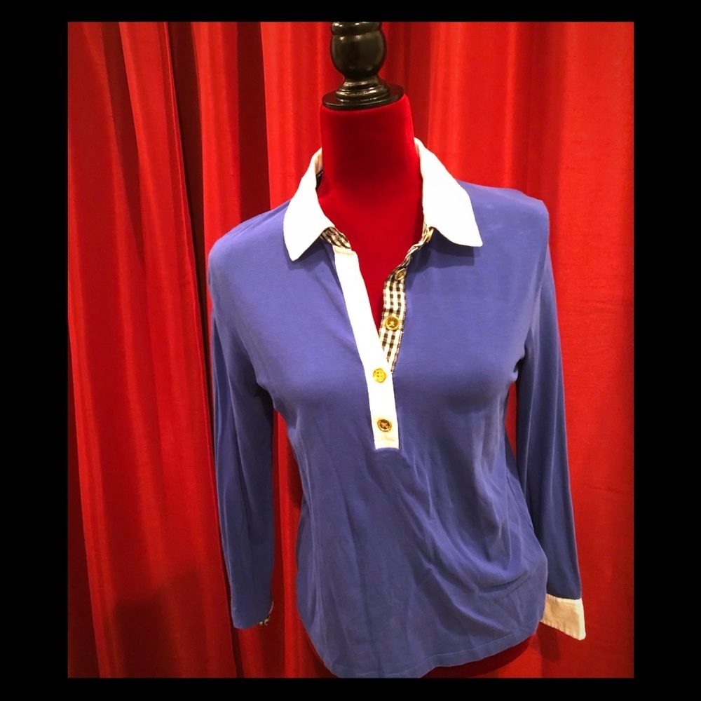 JONES NEW YORK women blue casual top 3/4 sleeves/size S